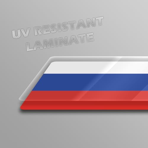 Image of World Country Flag Decal Stickers - Two Pack - for Cars Windows Bumpers Laptops Tablets Tumblers Cups Walls (Russia)