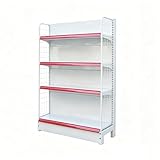 Scaffale gondola doppia faccia con testata e rete--Questo scaffale gondola supermercato migliora l’esposizione dei prodotti.
