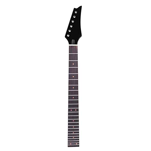 Dilwe Cuello Guitarra Neck Instrumento Musical, 24 Trastes Puntos de Marca Roja Mástil de Guitarra de Arce para Guitarras Eléctricas(Negro)
