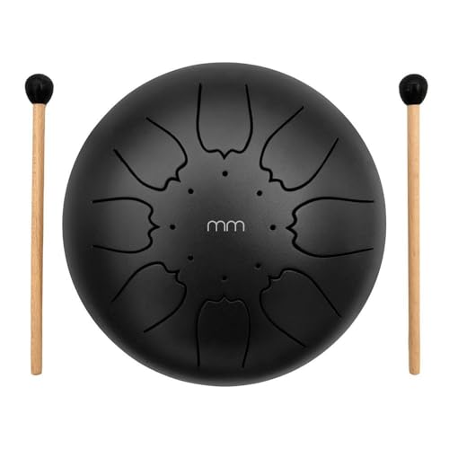 Tambour à langue en acier Mikamax avec baguettes et sac de transport 20cm