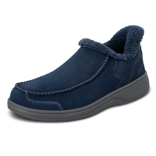 Orthofeet Men's Orthopedic Leather Vito Hands-Free Slipper