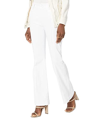 Kut From The Kloth Cotton Blend Ana High-Rise Flare Leg Jeans – Welt Double Button Waistband In Optic White Optic White 16 33 #TOP20