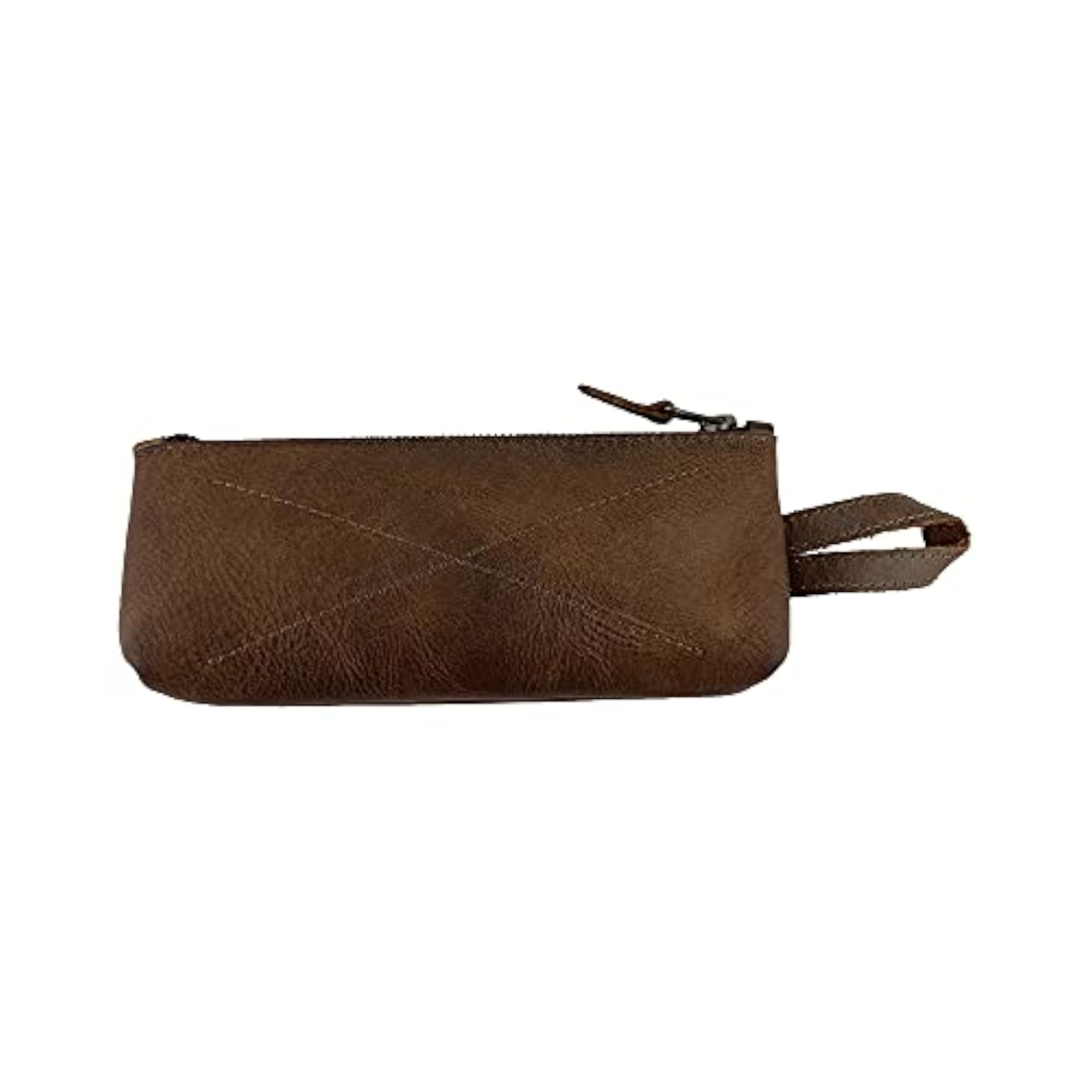 Leather Carry-On Toiletry Bag, Handmade Bourbon Brown