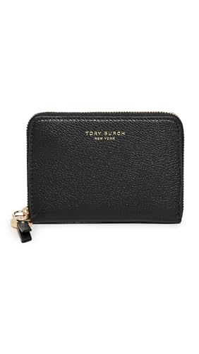 Tory Burch Women's Romy Medium Zip Around Wallet, Black, One Size