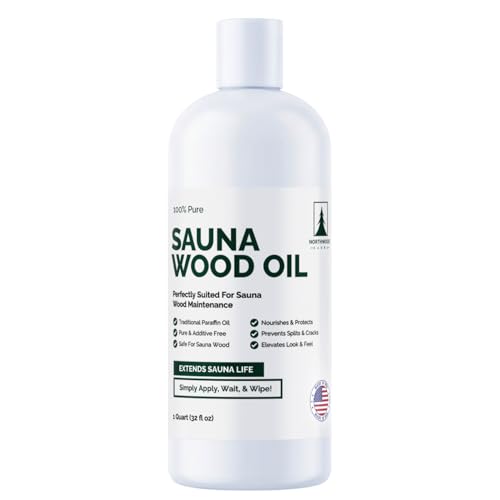 Northwood Sauna - Sauna Wood Oil - 100% Pure Paraffin Oil - Traditional Sauna Sealer - 1 Quart (32 Fl Oz)