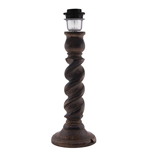 Image of Homesake Classic Twister Wooden Table Lamp with Fabric Shade | Handcrafted Bedside Lamp with E27 Holder| Bulb Included |Warm Light Night Lamp for Bedroom, Living Room, Study & Home Decor, Blue