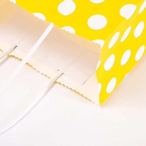Image of RanGit Bhumi 48 pcs Color Paper Bags with Polka Dots 8x4x10 inch - Party Favor Goodie Candy Gift Paper Bags for birthday, wedding, engagement party and other festivals (Multi Color)