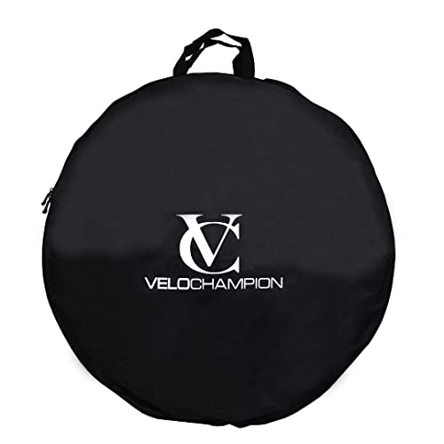 VeloChampion Borsa Porta Ruota Bici Impermeabile | Mountain bike, bici da corsa o gravel | 650b, 700c, custodia da viaggio per il trasporto di ruote da 26', 27,5' e 29' (Nero, 81cm (MTB) x1)