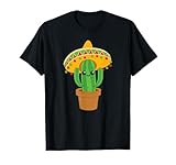 Un cactus mexicain de style kawaii avec un joli visage – Idéal pour Cinco de Mayo – portant un grand sombrero