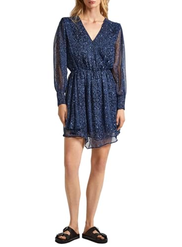 Pepe Jeans Camille Vestido para Mujer, Azul (Dulwich Blue), M