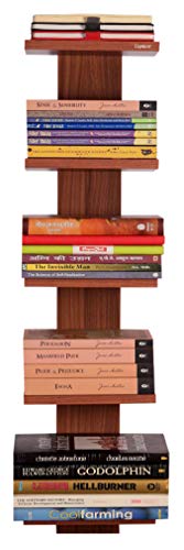 Image of Captiver Donald Wooden Wall Mounted Books Shelf Racks Stands (5 Tier,Teak) Home Decor Library Bedroom Room Designer Floating Self Kitchenaid Stylish Multipurpose Storage Accessories