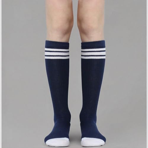 Image of 3 Pairs of juDanzy Knee High Boys or Girls Stripe Tube Socks for Soccer, Basketball, Uniform and Everyday Wear