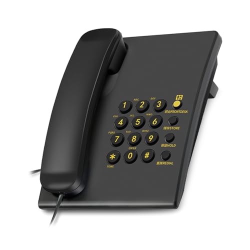 Téléphone fixe de bureau traditionnel avec boutons adaptés pour maison