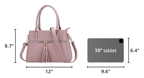 Image of KKXIU Women Satchel Bags Handle Shoulder Handbags and Purses Pockets Zipper Leather Crossbody Bags