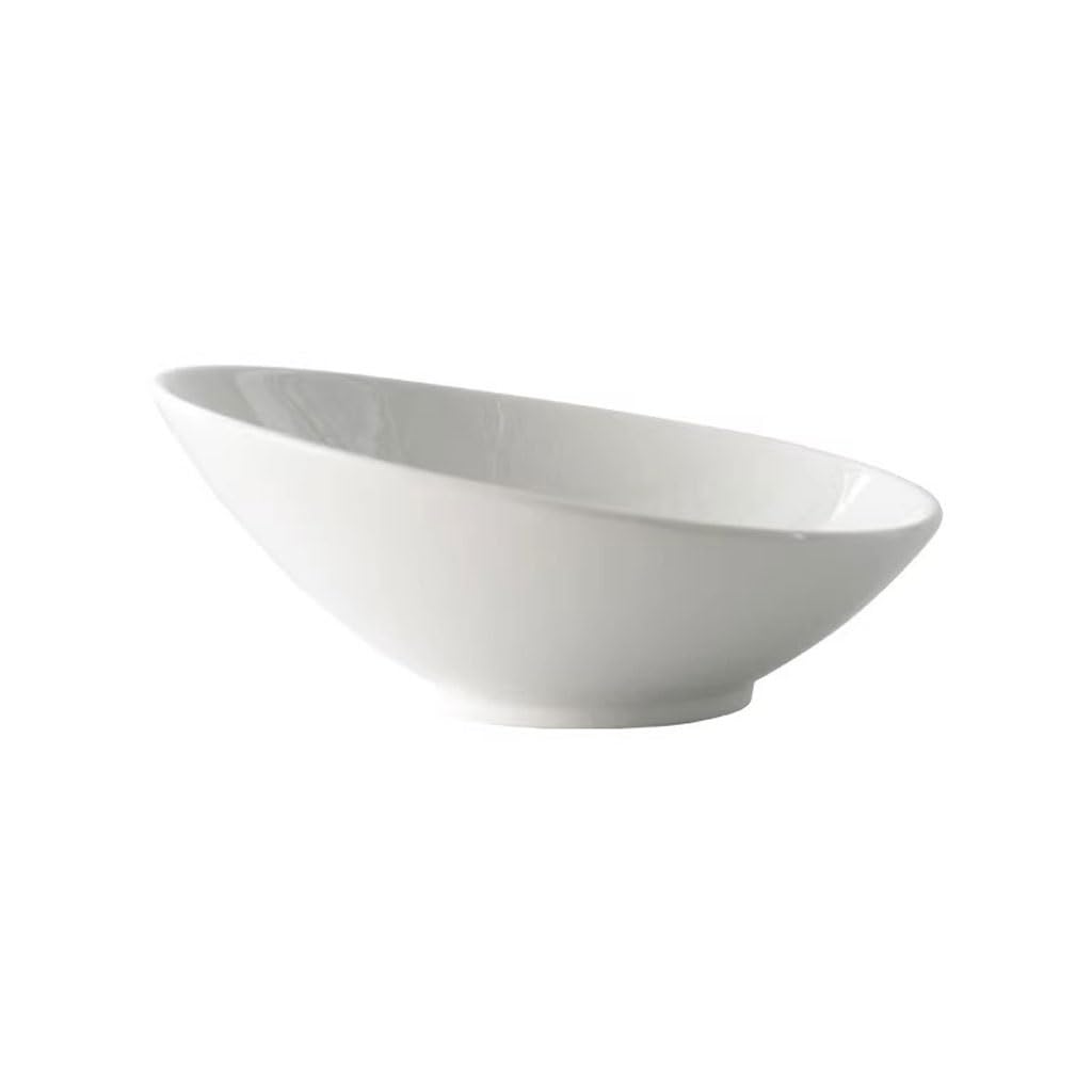 Miski do kuchni czysta biała ceramiczna ukośna miska kreatywna miska na sałatkę owocową miska na makaron domowa zastawa stołowa salaterka, jeden kolor S