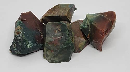 PACHAMAMA ESSENTIALS Bloodstone Crystals Raw Rough Natural Premium Grade Stones - Chakra Healing- Home Decor (Bloodstone)