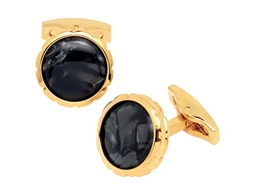 Jonwo 14K Vergolden Bernstein Stein Herren Manschettenknöpfe In Geschenkbox Manschettenknopf Men Cufflinks Hochzeit Hemd Party Geburtstag Jubiläum Kleid Cover