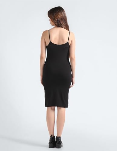 Calvin Klein Damen Kleid Monologo Strappy schmale Träger, Schwarz (Ck Black), XL – Ansicht 5