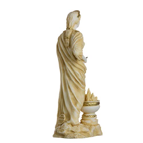 Estatua de Hestia Diosa del Hogar en tono dorado 6.69" miniatura 6