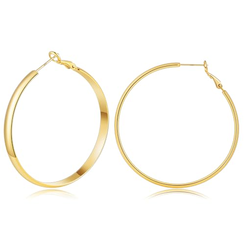 Image of Gacimy Gold Hoop Earrings for Women with 925 Sterling Silver Post