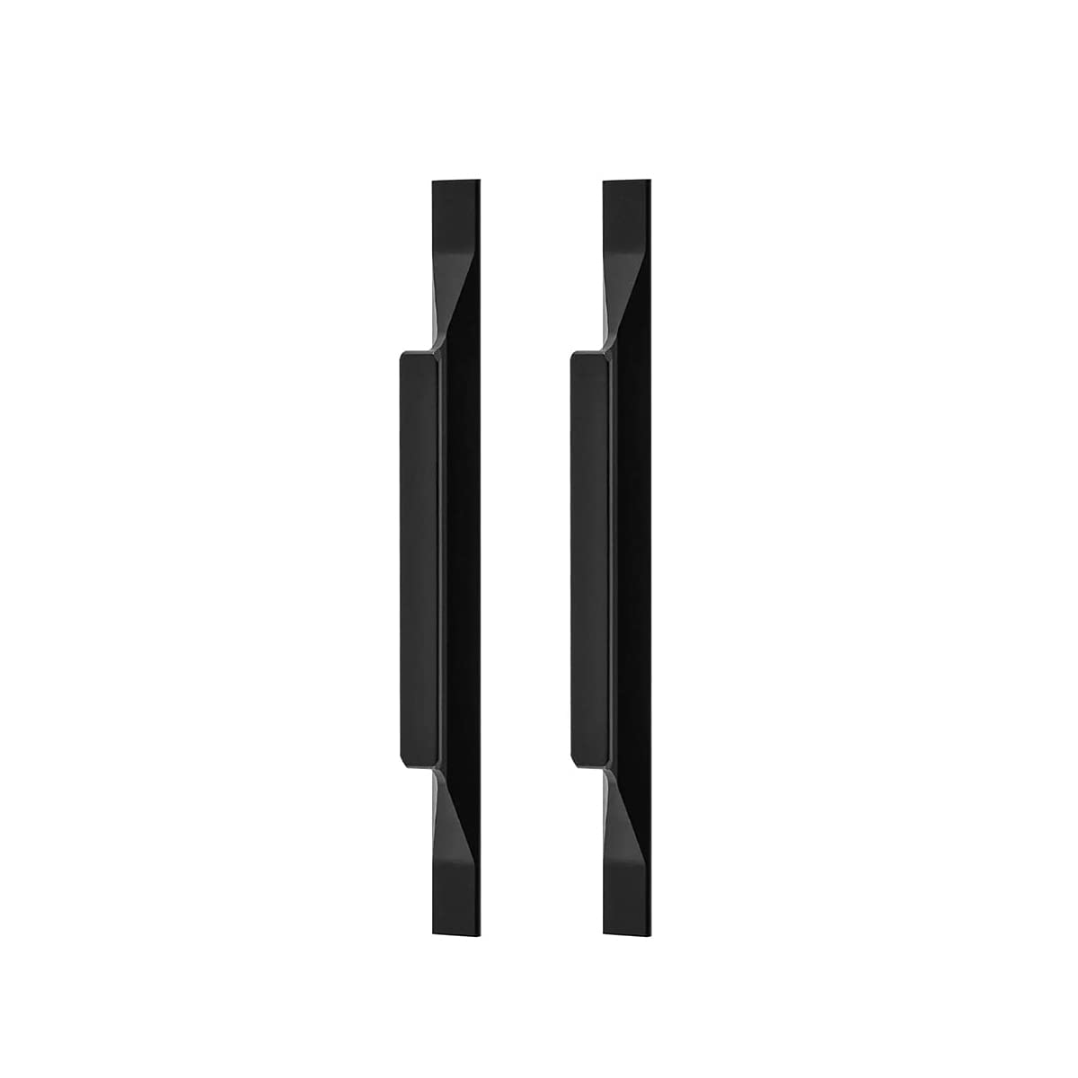 Qrity Black-2 Pcs 2X European Aluminum Alloy Handles Kitchen Cabinet Pulls Wardrobe Hardware Drawer Pull Overall Length 160Mm, Hole Distance 96Mm