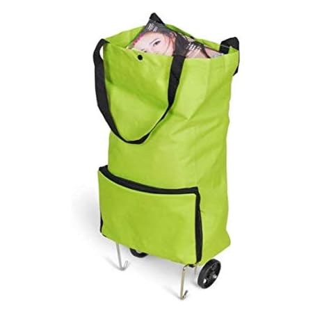 Amazon Co Jp 軽量 大容量 エコバッグ 折りたたみショッピングキャリー 2輪キャスター付き バッグ カート ホーム キッチン