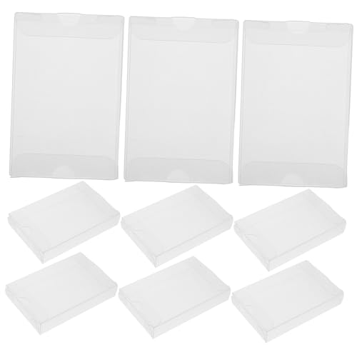 Cabilock 10pcs Clear PVC Cassette Tape Storage Cases High Transparency Audio Tape Box for and Display and Stackable Design