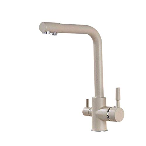 Grifo de baño de cocina con doble manija para agua purificada