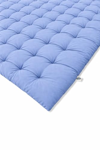 Image of ATOOTFUSION Soft Cotton Quilt | Foldable Light Weight Filled Single Firm Cotton Quilt Mattress| Gadda (Solid Coloured, 2 Sleeping Capacity, 5 x 6 ft or 72 x 60 Inches Queen) (Sky Blue)