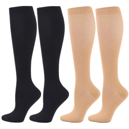 Zingso Compression Socks for Women Men, 2/3/4/6 Pairs 20-25mmHg Knee High Socks Compression Stockings for Sport, Athletic, Edema, Diabetic, Varicose Veins, Travel, Pregnancy, Nursing