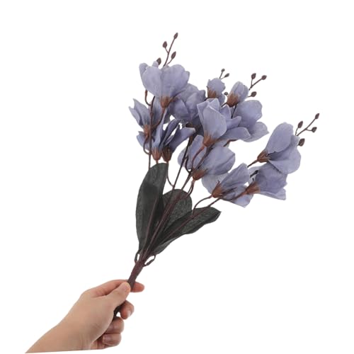 Ramas de magnolia artificial azul para transformar la decoración de habitaciones sin mantenimiento 5