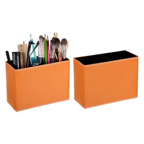 Porte-stylo en cuir de bureau PATIKIL carré lot de 2