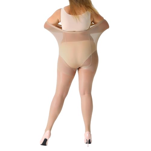 MANZI Women's 2 Pairs Plus Size Control Top Tights Ultra-Soft Panty Hose