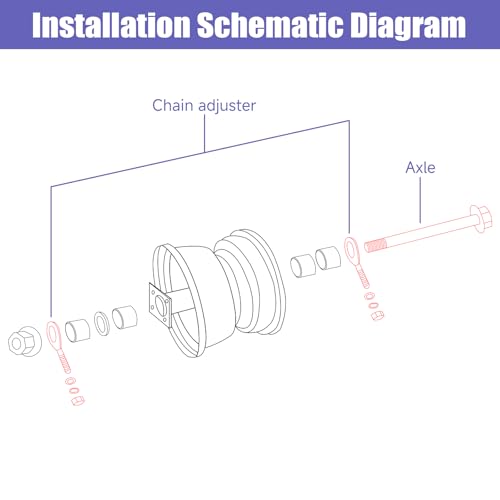 Image of 14mm 285mm Rear Axle Kit with 300mm Mini Bike Front Axle Nut Compatible with Coleman CT200U-EX 196CC 200CC 6.5HP Gas Powered Mini Bike Powersports Accessories Parts 15mm Chain Adjuster