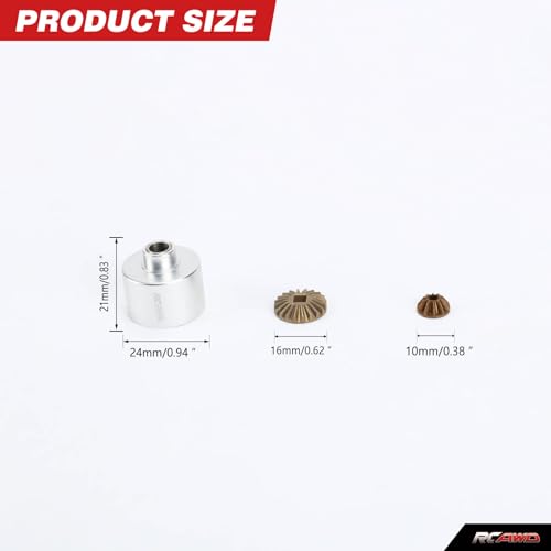 Caja de diff trasera de aluminio y engranajes de acero para reparar transmisión de Losi Baja Rey 4
