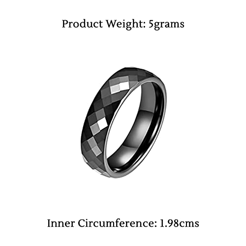 Image of Yellow Chimes Rings for Men Black Band Ring Stainless Steel Ceramic Top Design Band Ring for Men and Boys.