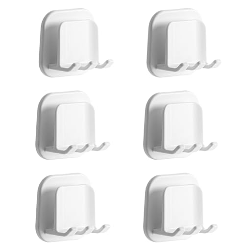 PYJLBX Zahnbürstenhalter, 6 Stück Selbstklebend Zahnbürsten Halter, Zahnbürstenhalter Wand Zahnputzbecherhalter Ohne Bohren, Toothbrush Holder, Zahnbürstenhalter Elektrische Zahnbürste für Badezimmer