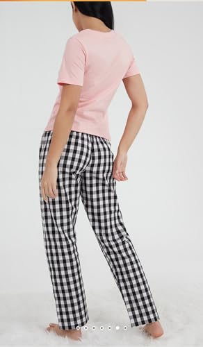Image of Women's Warm Cotton Flannel 1 Pack Lounge Pants (Black Pyjamas) (Prints May Vary