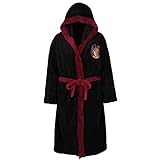 Schwarzer Herren-Bademantel mit Kapuze Harry Potter GRYFFINDOR, Zertfikat ÖKO-TEX STANDARD 100 XL
