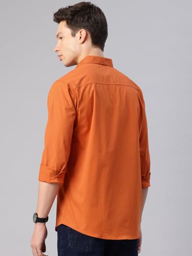 Image of Majestic Man Men's Cotton Slim Fit Solid Casual Shirt