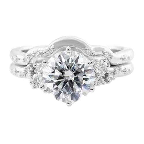 Bague en argent 925 et moissanite DEF-VVS éclatante d'un artisanat d'exception pour femme