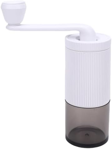 Thonlai Manual Coffee Grinder Compact Adjustable Settings Hand Crank Portable for Home Travel Office (White)