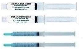 INSTANT WHITE SMILE optimized 20cc 36% Carbamide Peroxide Teeth Whitening Gel syringes with 2 Remineralization Gels with Shade Card- no trays