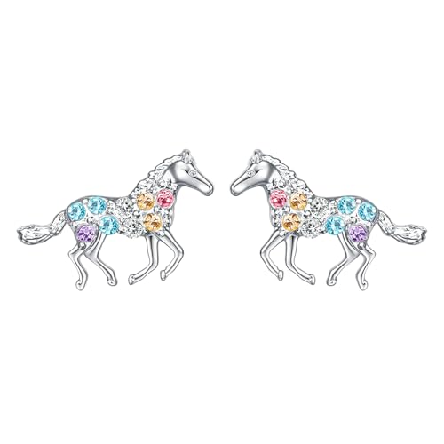 Boucle D'oreille Femme Argent Boucles D'oreilles Cheval Enfant Fille Bijoux Cheval Boucles D'oreilles Animaux Noël Cadeaux Pour Femmes Fille horse