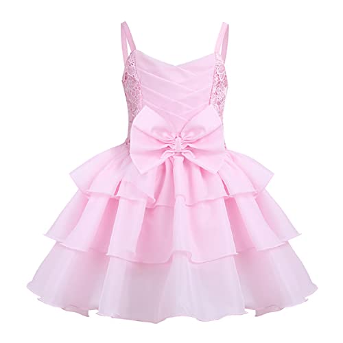Image of Baby Girls Stylish Princess Dresses Satin Pretty Knee Length Pink Birthday Kids A-Line Frock /Dress Years