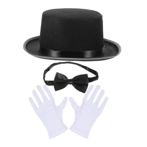 COLLBATH Costume Cosplay Set Top Hat Detective Hat Comfortable Gloves Detective Dress up Party Supplies