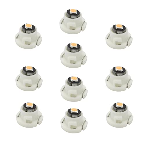 Image of WLJH Pink T4.2 Neo Wedge LED Bulbs with 10mm Base for Climate Control | 3030 SMD, T1.25 and T1-1 /4, Dash Cluster and Clock Lights, Switch Indicator and HVAC Light, Dimmable, 10-Pack