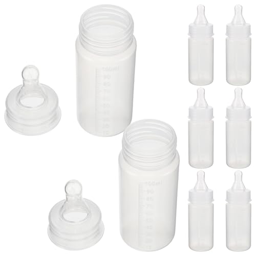 INOOMP 8個使い捨て哺乳瓶 用 携帯便利 衛生的スケール付き 新生児向け 設