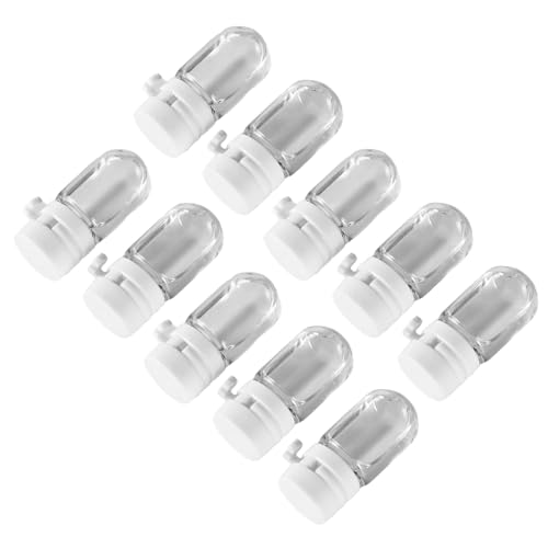 Paquete de 10 botellas pequeñas de vidrio de 2 ml, accesorio para viajes y uso diario, diseños a prueba de fugas con diseños de tapa de rosca segura
