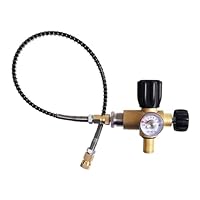 TUXING 4500Psi Hochdruck-Luftpistole PCP Füllstation Peitsche Schlauch, Hochdruck-PCP Paintball Füllstation mit Ablassventil Messing HPA CO2 Tank DIN Ladesystem M18* 1,5